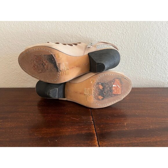 Vince Camuto VC-Eliana Strappy Sandals Women 7.5M Pink Leather Cone Heel Bootie - Picture 10 of 11